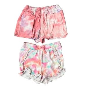 2- Toddler Girl's Tie Dye Ruffled Shorts, Jumping Beans & Bixby Nomad Size 3T